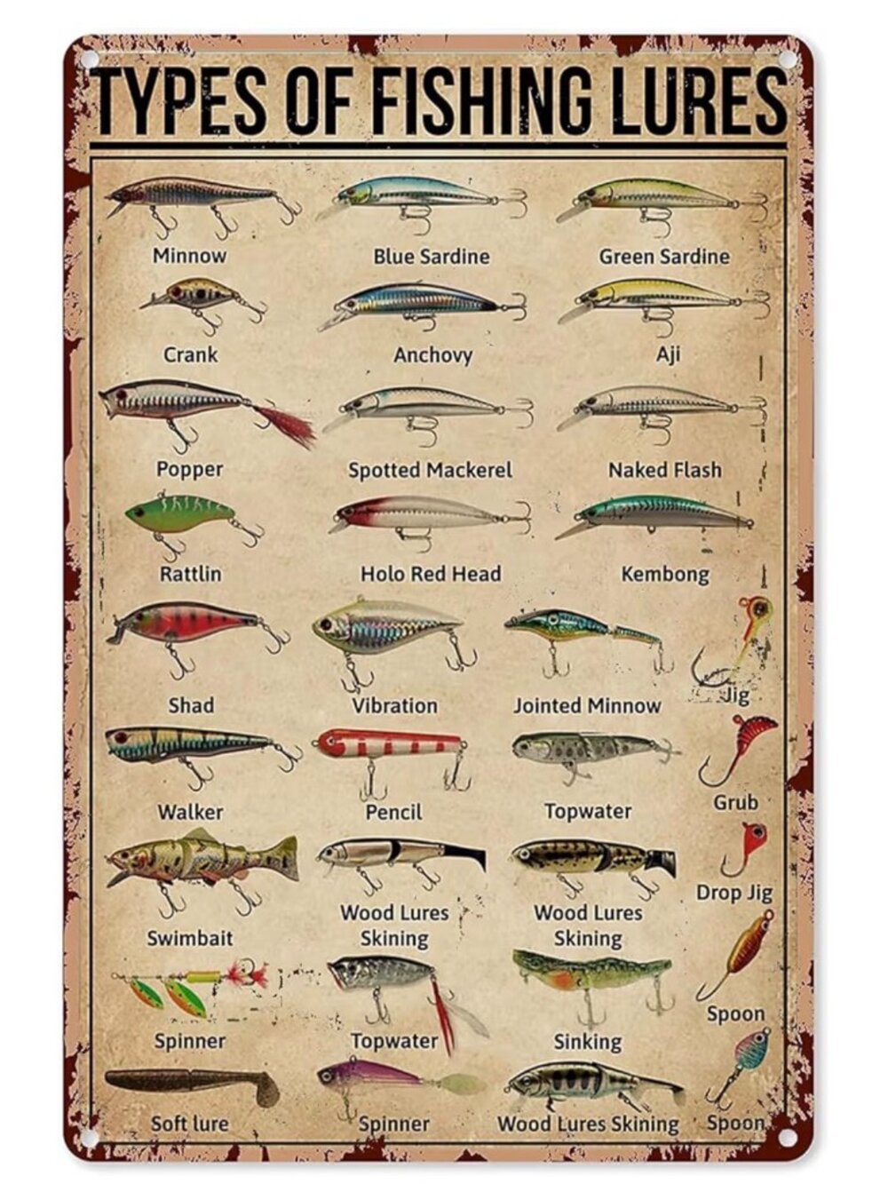 Father’s Day Fishing Tin Sign Rustic Cabin Wall Decor